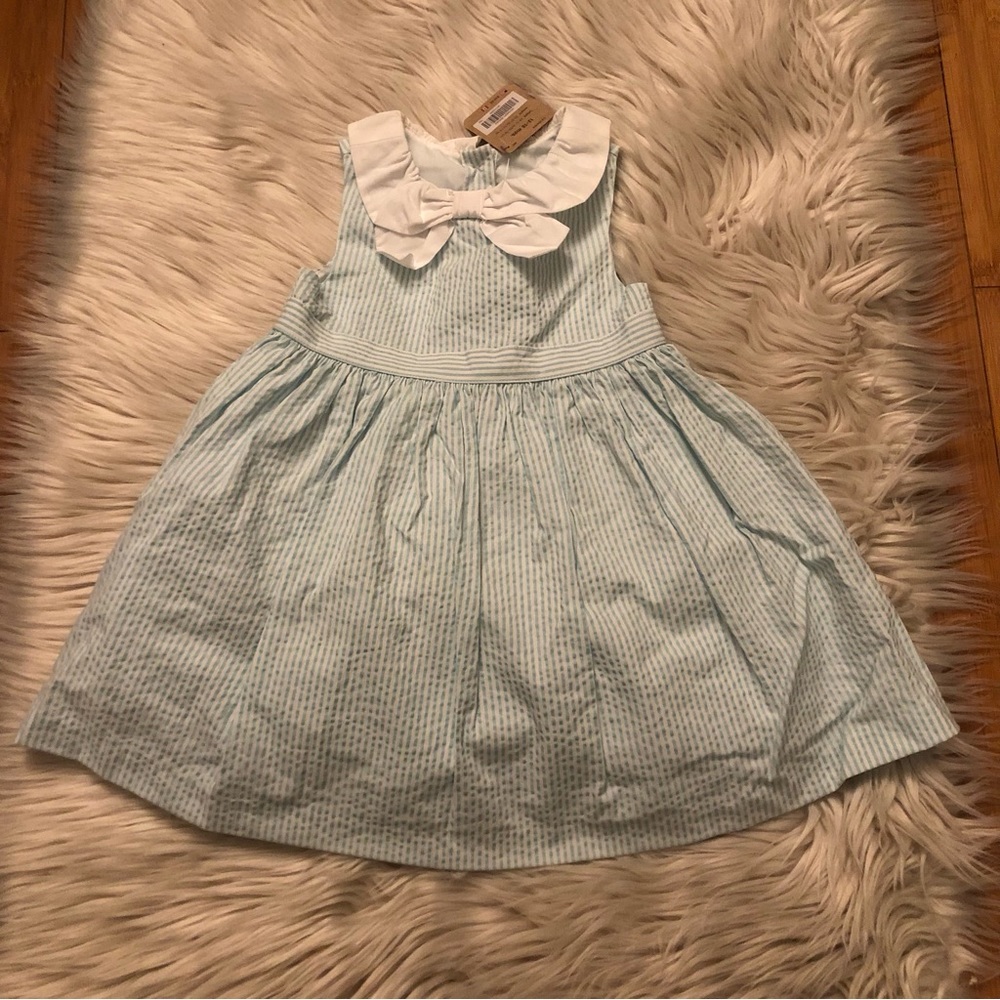 Spring Easter Gingham Peter Pan Collar Blue Dress Baby Girl, size 12-18 month